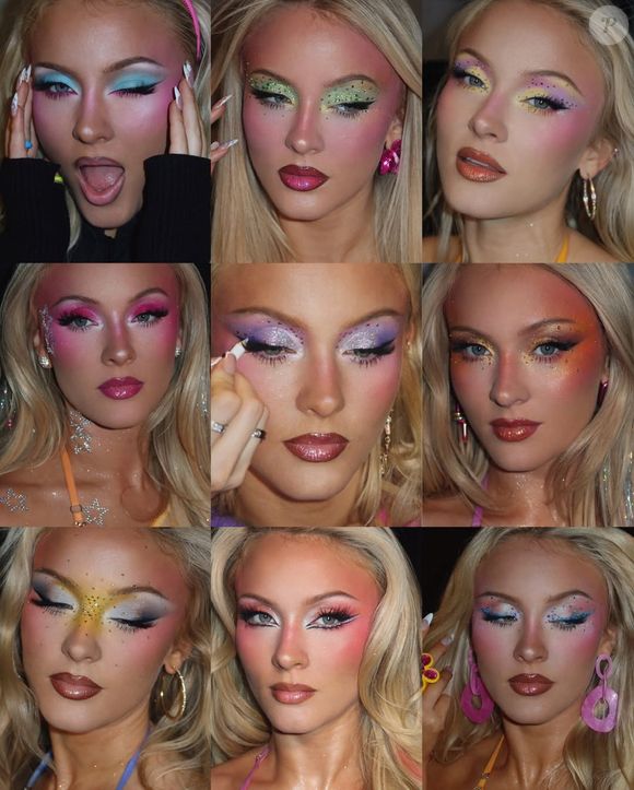 Zara Larsson dita a tendência: As maquiagens coloridas usadas pela cantora na turnê "Midnight Sun Tour" viralizam e passam a inspirar fãs e celebridades