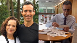 Novo âncora do 'Jornal Nacional', César Tralli encontra cartas guardadas pela mãe, morta em acidente de avião, e se emociona: ‘Saudade’