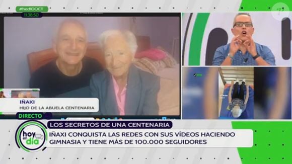 Aos 101 anos, Iñaxi Lasa conta com ajuda do filho nos exercícios físicos por conta da visão