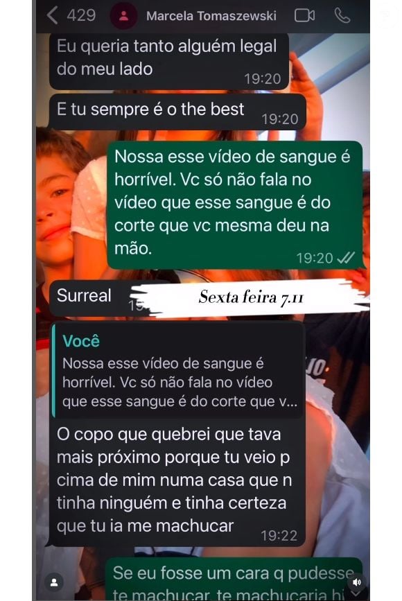 Dado Dolabella revelou suposta conversa com Marcela Tomaszewski após briga