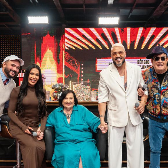 Belo e Sérgio Mallandro participaram do quadro Batalha do Lip Sync