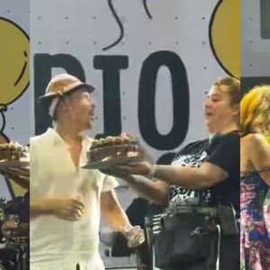 Filho de Maurício Mattar, Téo de 'A Viagem', ganha bolo de aniversário em surpresa da mãe, Elba Ramalho, durante show de São João