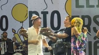 Filho de Maurício Mattar, Téo de 'A Viagem', ganha bolo de aniversário em surpresa da mãe, Elba Ramalho, durante show de São João