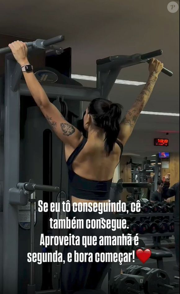 Ana Castela incentivou os fãs a treinarem também