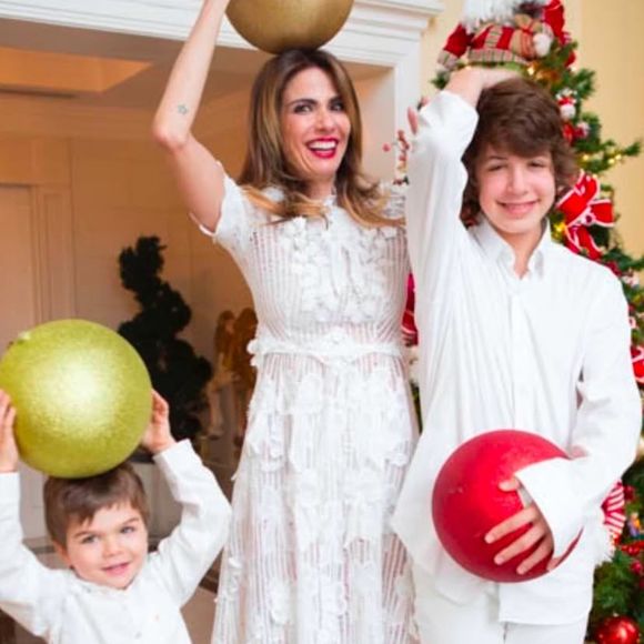 Luciana Gimenez também relembrou um natal antigo com os filhos, Lucas e Lorenzo Gabriel