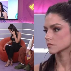 Thais Fersoza foi flagrada usando o celular durante entrevista com Fernanda