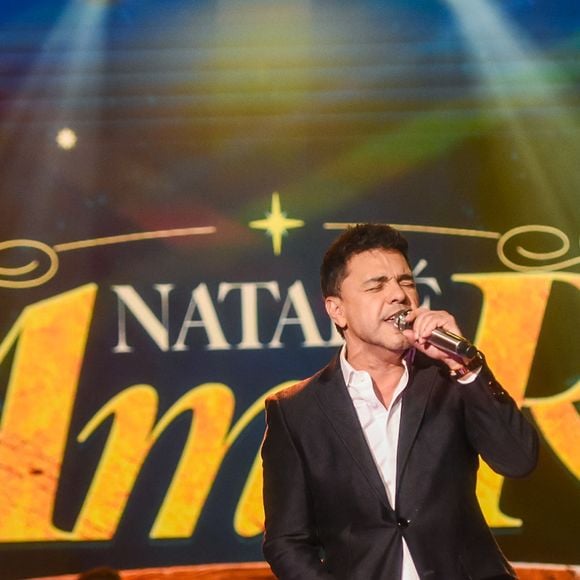 Zezé Di Camargo na gravação de seu especial de Natal no SBT