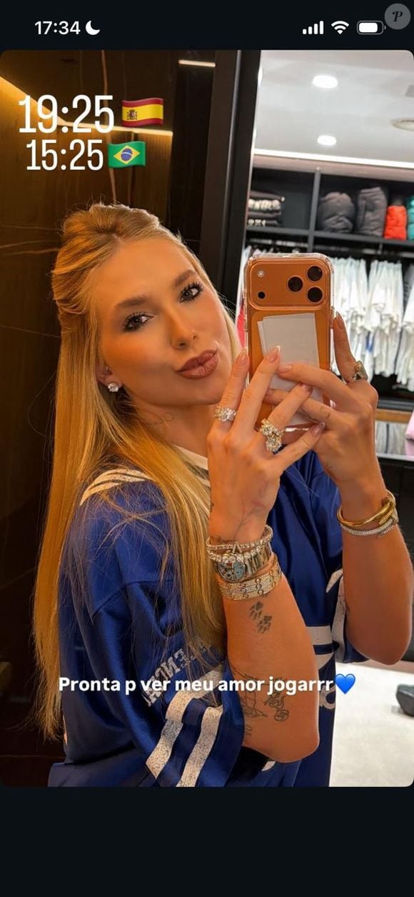 'Pronta para ver meu amor jogar': Virginia se declara antes da partida e movimenta as redes sociais