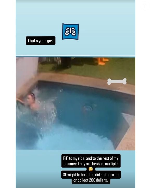 Ruby Rose tenta sair da piscina após acidente