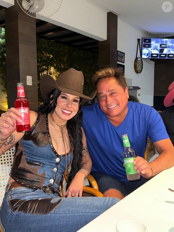 Encantado com Ana Castela, Leonardo publicou uma foto ao lado da Boiadeira no Instagram agradecendo pela visita