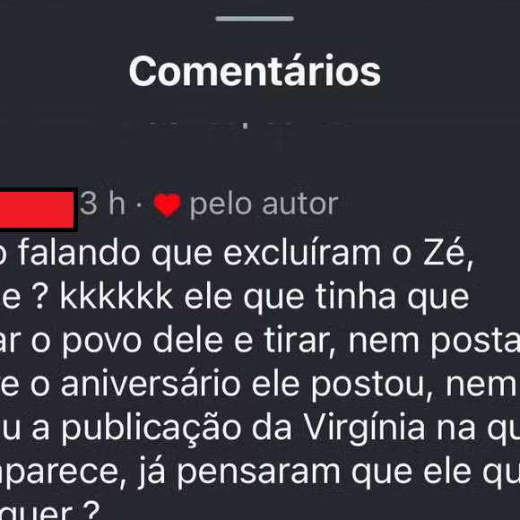 ‘Povo falando que excluíram o Zé, gente? Ele que tinha que juntar o povo dele e tirar, nem postar sobre o aniversário ele postou’, disse um internauta que ganhou like de Lucas Guedez