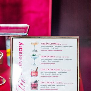 Entre os drinks da comemoração estão opções como Virgínia Fonseca Golden, Heaven Blue, Fatal Black e Pure Pear