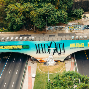 Madonna, a pioneira, também ganhou painel gigantesco no Rio de Janeiro