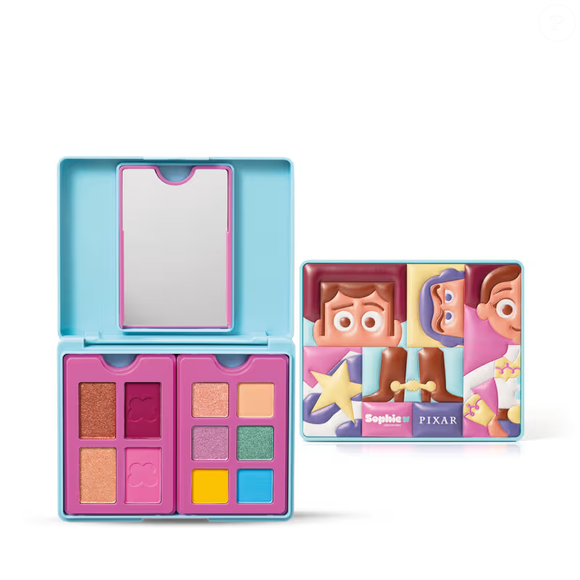 De matte a cintilante, a paleta reúne diferentes texturas para criar vários looks. E tem um detalhe pensado para as pequenas exploradoras: a embalagem é acolchoada e conta com espelho que não quebra