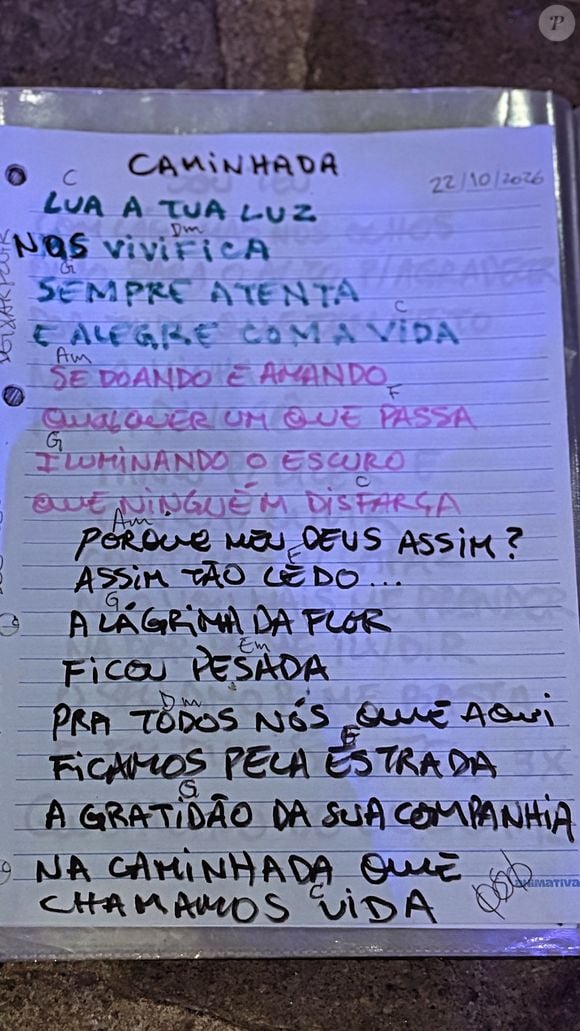 A letra da música escrita para Lua Blanco emocionou os fãs da atriz