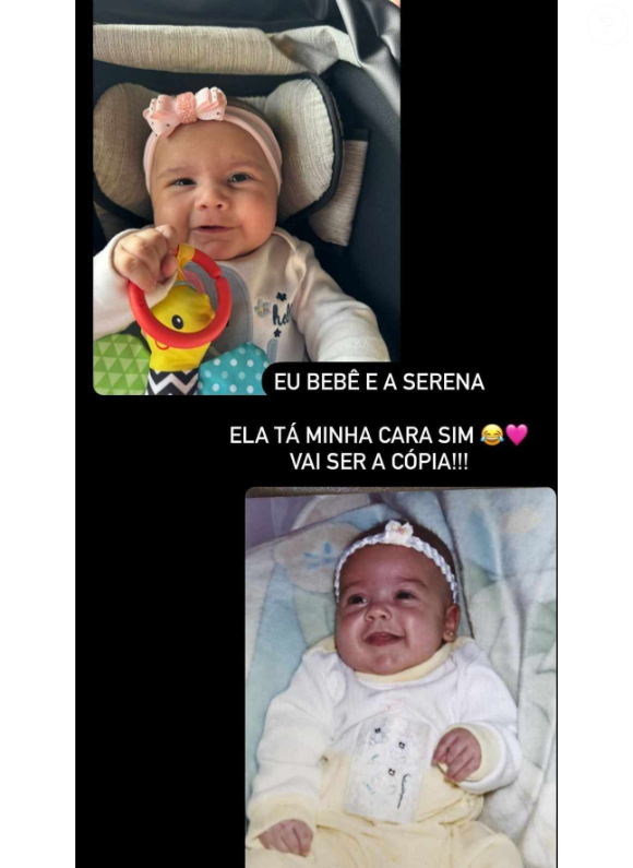 MC Mirella já chegou a publicar na web uma foto sua e da filha, e a semelhança entre as duas impressionou os internautas na web.