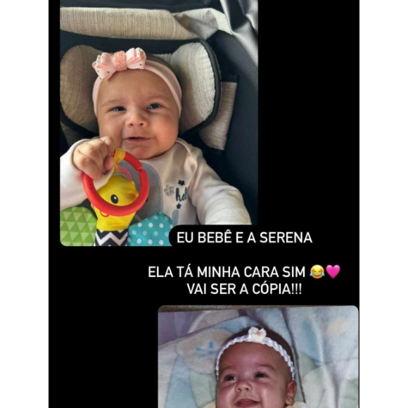 MC Mirella já chegou a publicar na web uma foto sua e da filha, e a semelhança entre as duas impressionou os internautas na web.