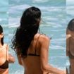 Bruna Marquezine elege biquíni marrom, renova bronzeado, se refresca em praia com João Guilherme e reforça tese de reconciliação em 15 fotos!