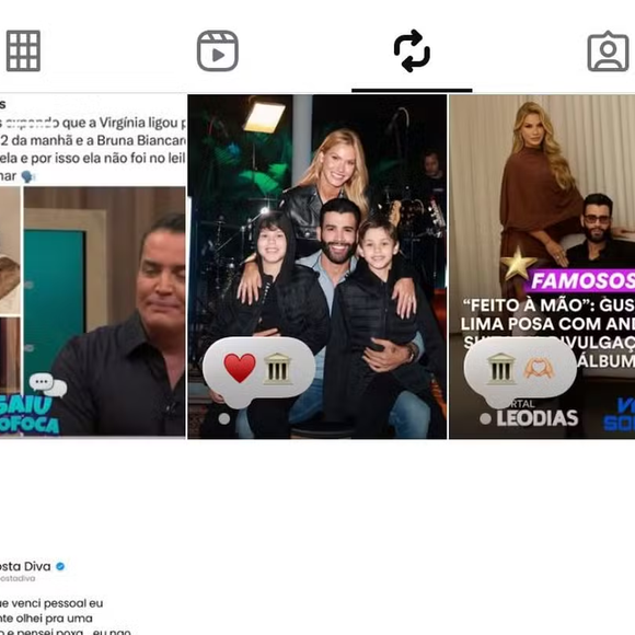 Andressa Suita deu repost em um vídeo onde Leo Dias comentava a fofoca. Com isso, os internautas que entravam no perfil dela se deparavam com as imagens do caso