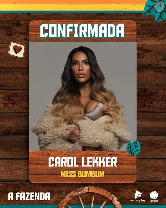 Carol Lekker é uma das infiltradas de 'A Fazenda 2025'