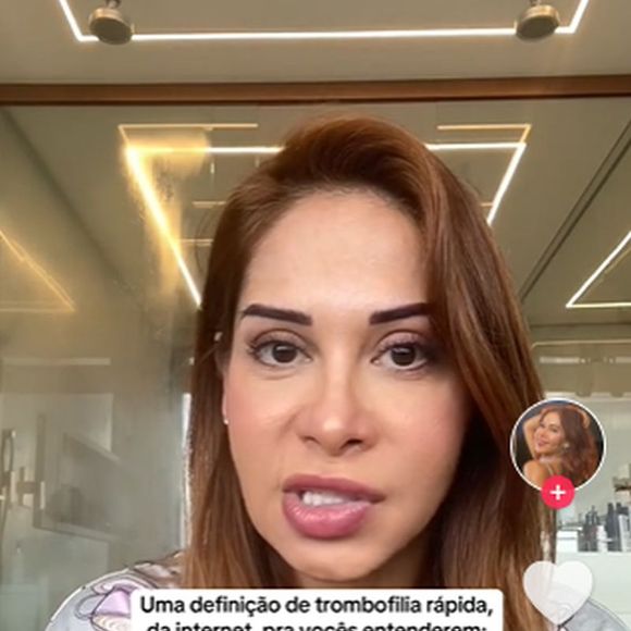 Maira Cardi contou ter descoberto ter trombofilia