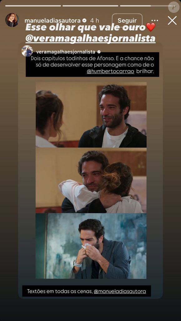 Manuela Dias compartilhou elogios da jornalista Vera Magalhães a seu texto: ‘Olhar que vale ouro’