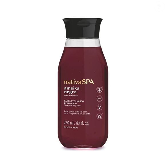 Sabonete Líquido Perfumado Nativa SPA Ameixa Negra (O Boticário) - 250ml | R$ 39,90 - com espuma cremosa e aroma intenso, o sabonete líquido transforma o banho em um verdadeiro ritual de perfumação e hidratação