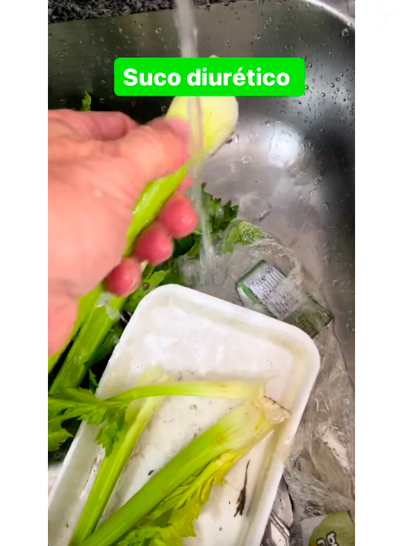 Para fazer, comece higienizando bem o salsão, desde as folhas até o talo