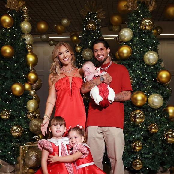 Virgínia, Zé Felipe e os filhos com looks combinados