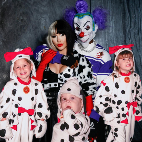 Dálmatas filhotes, Cruella sexy e Vini Jr. 'escondido': Virgínia agita web com festa de Halloween com filhos e namorado; veja fotos das fantasias