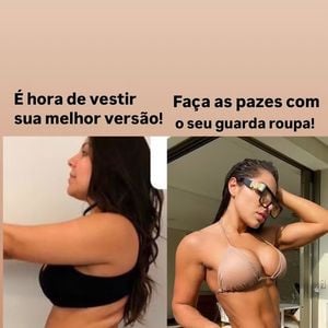 Andressa contou que saiu dos 65 kg para os 57 kg focando em três pilares: mente treinada, corpo ativo e alimentação inteligente