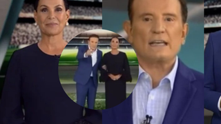 'Falta de profissionalismo': Roberto Cabrini segura Carolina Ferraz pelo braço no 'Domingo Espetacular' após erro ao vivo e web detona o jornalista