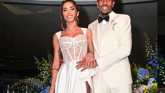 Renda transparente, fenda e mais: os detalhes do vestido de noiva ousado de Tainá Castro no casamento com Éder Militão