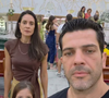 O ator Claudio Andrade com sua esposa e filha de 7 anos