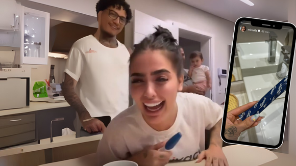 Grávida? Após vídeo íntimo, MC Mirella posta teste de gravidez e questiona Dynho: 'O que você fez comigo?'