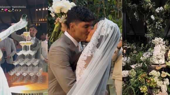 15 mil flores, bolo de quase 1 metro e mais: casamento luxuoso de Gabriel Medina e Isabella Arantes teve 'operação secreta' e foi preparado em apenas 15 dias