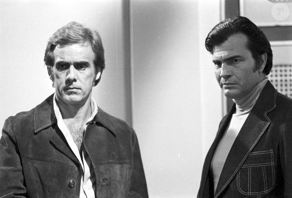 Francisco Cuoco e Tarcísio Meira em foto no bastidor da Globo