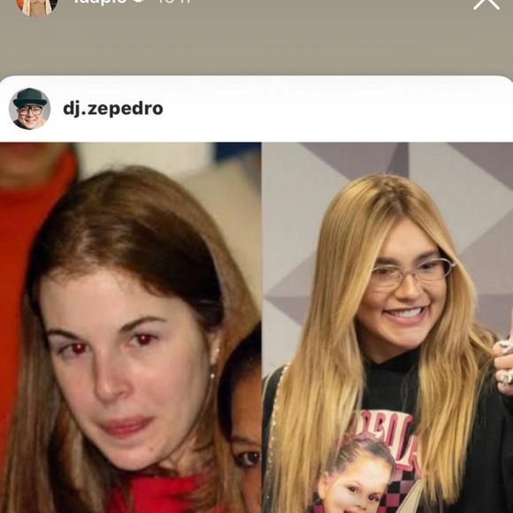 Por meio dos stories, Luana Piovani compartilhou uma publicação que comparava a imagem de Virginia Fonseca a Suzane Von Richthofen.