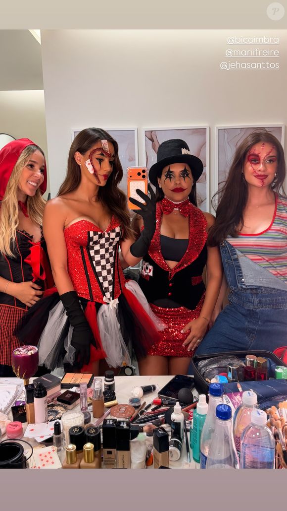 Bruna Biancardi reuniu amigas na noite do terror