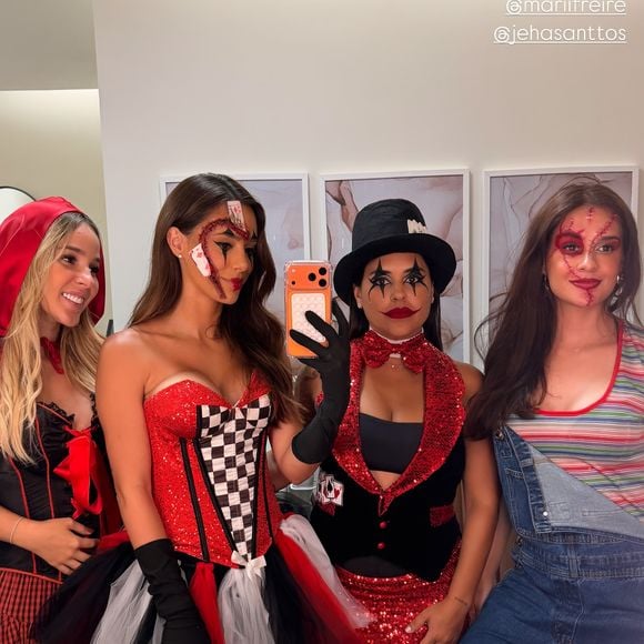 Bruna Biancardi reuniu amigas na noite do terror