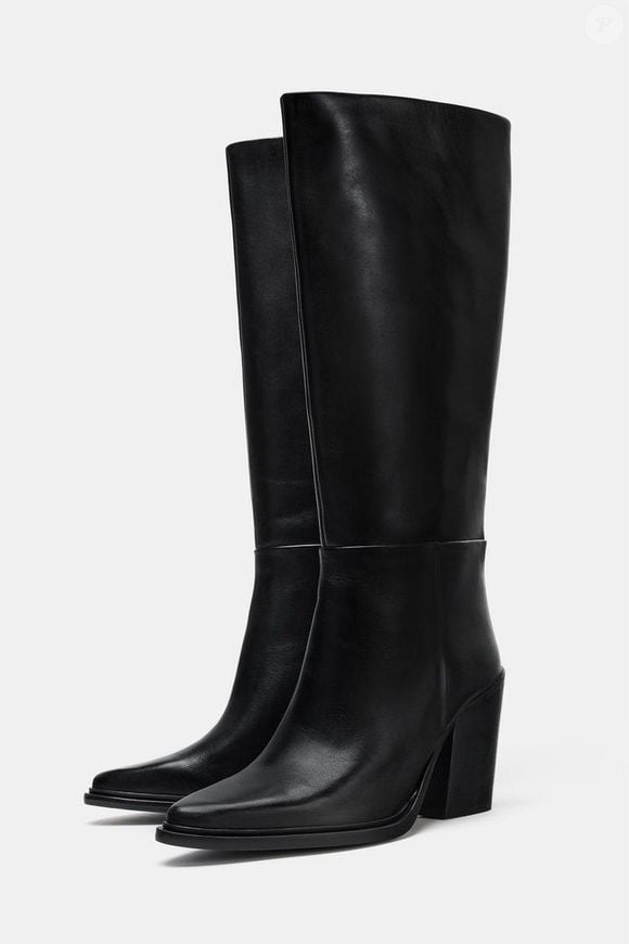 A bota cowboy de couro da Zara é a peça que transforma qualquer vestido chemise em um look elegante para o inverno 2026