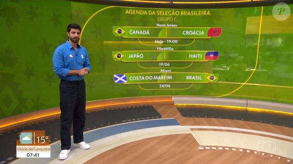 Copa 2026: em gafe, Globo empilhou erros ao falar dos três primeiros jogos do Brasil no Mundial em espaço de Felipe Cury em telejornal
