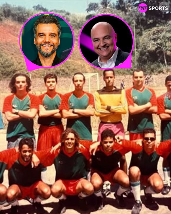 Wagner Moura e o repórter esportivo André Henning formaram o mesmo time de futebol na faculdade