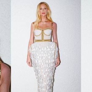 Marina Ruy Barbosa faz primeira aparição loiríssima para Cannes 2025 com vestido luxuoso Balmain. Fotos do look!