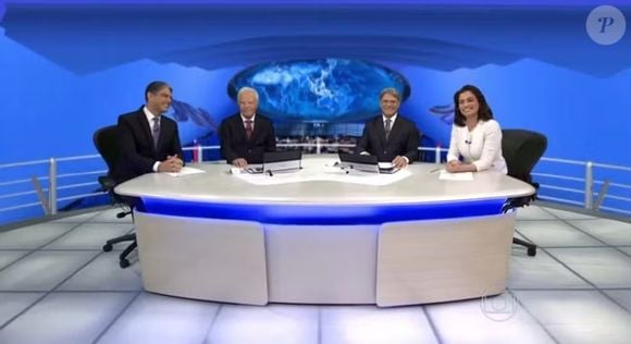 Cid Moreira, William Bonner, Renata Vasconcellos e Sérgio Chapelin dividiram a bancada do 'Jornal Nacional' em 2015