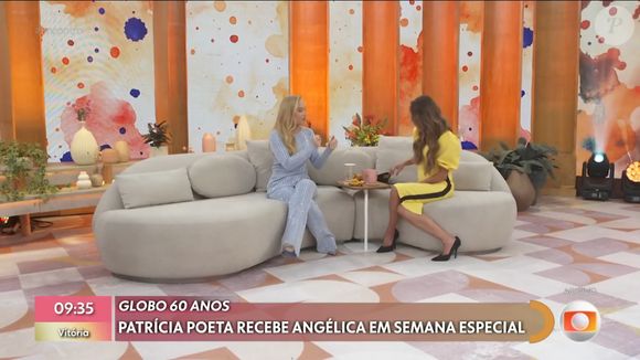 Angélica foi convidada do 'Encontro' na semana em que a Globo comemora 60 anos