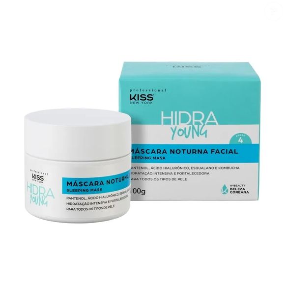 3. Máscara Noturna Hidra Young (Kiss New York) - 100g | R$ 121,26 - atua durante o sono como um tratamento intensivo, promovendo hidratação profunda e aparência revitalizada ao amanhecer