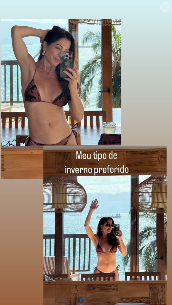 Ana Paula Padrão deu drible no frio e exibiu foto de biquíni em viagem