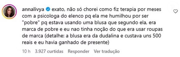 Anna Livya Padilha x Júlia Gomes: atriz usou rede social para se pronunciar em polêmica com Marian de 'Chiquititas'