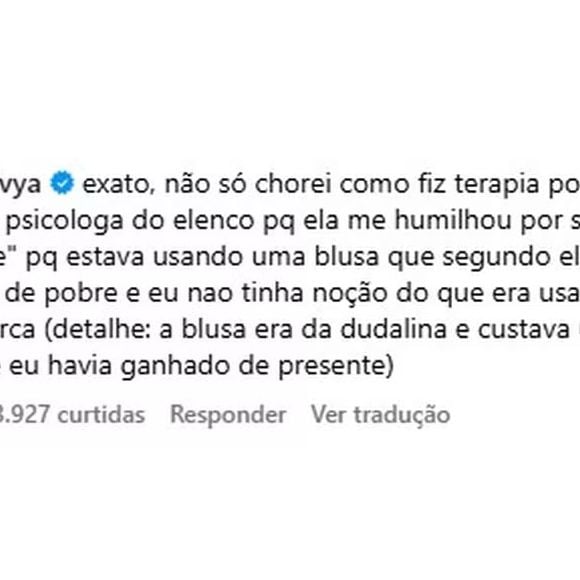 Anna Livya Padilha x Júlia Gomes: atriz usou rede social para se pronunciar em polêmica com Marian de 'Chiquititas'